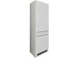 Kühlumbauschrank BASIC BY BALCULINA "Jazz 60er Kühlumbauschrank, Küchenschrank BxHxT 60x211x57 cm", weiß (weiß hochglanz, weiß matt), B:60cm H:211cm T:57cm, Holzwerkstoff, Schränke, Kühlumbauschrank, Kühlumbauschrank mit 2 Türen und 3 Einlegeböden