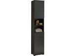 Hochschrank BASIC BY BALCULINA "Spice, Badezimmerschrank BxTxH 40x191x32 cm", schwarz (schwarz matt), B:40cm H:191cm T:32cm, Holzwerkstoff, Schränke, Hochschrank, Breite 40 cm, Griffmulden