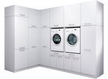 Mehrzweckschrank-Set LAUNDREEZY "Laundreezy, 12-tlg. Mehrzweckschrank-Set B/H/T 285/238/68 cm", weiß (weiß matt), B:285cm H:238cm T:68cm, Holzwerkstoff, Kastenmöbel-Sets, Mehrzweckschrank-Set, Breite 285 cm, Soft-Close-Funktion, höhenverstellbare Füße