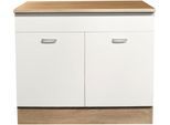 Spülenschrank BASIC BY BALCULINA "Andy", weiß, B:100cm H:90cm T:60cm, Schränke, Spülenschrank, Breite 100 cm