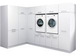 Mehrzweckschrank-Set LAUNDREEZY "Laundreezy, 11-tlg. Mehrzweckschrank-Set B/H/T 285/200/68 cm", weiß (weiß matt), B:285cm H:200cm T:68cm, Holzwerkstoff, Kastenmöbel-Sets, Mehrzweckschrank-Set, Breite 285 cm, Soft-Close-Funktion, höhenverstellbare Füße