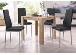 Essgruppe OTTO HOME, braun (eichefarben sägerau, schwarz), Sitzmöbel-Sets, Essgruppe, mit Tisch in Eichefarben Sägerau, Breite 80 cm