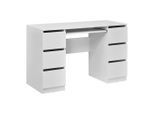 Mid.you Schreibtisch, Weiß, Holzwerkstoff, 6 Schublade(n) Schubladen, rechteckig, eckig, 120x76x51 cm, Stauraum, Büromöbel, Schreibtische, Schreibtische
