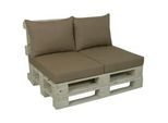 Palettenkissen GO-DE, beige (beige, unifarben), B:60cm L:80cm, Polyester, Dekokissen_Sitzkissen_Kissenhüllen, 60x80 cm, 12 cm gepolstert, 2 Sitz- und 2 Rückenkissen für 1 Palette
