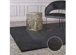 Hochflor-Teppich CARPET CITY "TOPIA 400", grau (anthrazit), B:120cm H:21mm L:170cm, Polyester, Teppiche, Kunstfell-Teppich mit Kaninchenfell-Optik, Haptik, Schlafzimmer