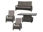 Gartenlounge-Set SIENA GARDEN "Corido", grau (grau, anthrazit, anthrazit), Aluminium, Sitzmöbel-Sets