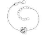 Armband HERZENGEL "Schmuck Geschenk Armkette Angeli-Herz", silber (silberfarben), Armbänder, Mädchen, 16cm, Silber 925 (Sterlingsilber), Armband