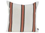 Dekokissen H.O.C.K. "Sera Uno", beige, terra, schwarz, gestreift, B:50cm H:10cm L:50cm, Obermaterial: 89% Polyester, 11% Baumwolle. Füllung: 100% Polyester, Dekokissen_Sitzkissen_Kissenhüllen, Sofakissen inkl. Füllung, 50x50cm, Dekokissen, gestreift
