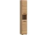 Stauraumschrank WELLTIME, artisan oak nb, B:30cm H:185cm T:30cm, Holzwerkstoff, MDF, Schränke, Stauraumschrank, Florenz, Badschrank hoch, Artisan Oak NB, 185 cm Hoch