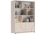 Highboard OTTO HOME "Stone", cashmere, fronten in 3d, design, B:105cm H:155cm T:40cm, Sideboards, Highboard, 3D-Design, Stauraum dekorativ & praktisch, Füße wählbar