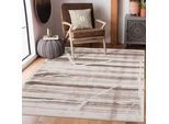 Teppich CARPET CITY "Moda", beige, B:160cm H:11mm L:225cm, Polypropylen, Teppiche, Teppich, Kurzflor, Streifen-Muster, Weicher Flor