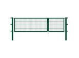 Zaundoppeltür ALBERTS "Flexo", grün, B:300cm H:80cm, Stahl, Tore, 300 cm Breite (100 + 200 cm), in versch. Höhen