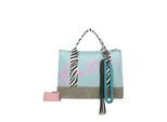 Schultertasche FRITZI AUS PREUSSEN "Summer Zebra Safari", Mädchen, Gr. B/H/T: 40cm x 29,5cm x 40cm, grün, Baumwollmischung, mehrfarbig, Taschen Schultertasche, mit abnehmbarer Kordel