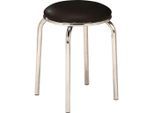 Boxxx Stapelhocker , Schwarz, Chromfarben , Metall, Textil , rund , 46x45x46 cm , stapelbar , Wohnzimmer, Sessel, Hocker, Sitzhocker