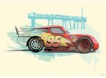 Wandbild KOMAR "Cars Lightning McQueen", bunt (farbe bild(er): bunt), B:70cm H:50cm, Papier, Bilder, Wandbild, Kinderzimmer, Schlafzimmer, Wohnzimmer
