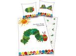 Kinderbettwäsche "Die kleine Raupe Nimmersatt", bunt, B/L: 135cm x 200cm, 1 Stk., 1 Stk., Renforcé, B/L: 80cm x 80cm, Renforcé, Obermaterial: 100% Baumwolle, DIE KLEINE RAUPE NIMMERSATT, Bettwäsche, Kinderbettwäsche, mit niedlichem Motiv