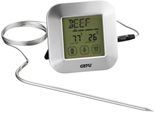 Bratenthermometer GEFU "PUNTO", silber, B:8,5cm H:2,4cm T:8,5cm, Edelstahl, Kunststoff, Temperaturmessgeräte, Bratenthermometer, digital, für Grill, Backofen und Herd