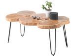 Couchtisch STOLKOM "Cole", braun (braun, schwarz, akazie massiv), B/H/T: 100cm x 45cm x 65cm, Tische, Couchtisch, Massivholz Akazie, Wahlweise Couchtisch oder Beistelltisch