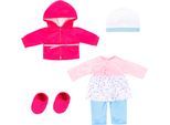 Puppenkleidung BAYER "Kleid/Hose pink/bl.", pink (pink, blau), Puppenkleidung, Baby, Puppenkleidung