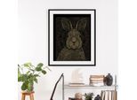 Bild QUEENCE "Aladin", braun (farbe rahmen: schwarz, farbe bild(er): braun), B:30cm H:40cm, Acrylglas, Holz, Papier, Bilder, Bild, HD Premium Poster-Druck inkl. Holzrahmen