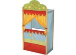 Kasperletheater ROBA, bunt, Puppentheater, Kinder, Holz, Stoff, Kasperletheater, mit Holzgestell und Stoffbespannung