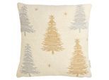 Dekokissen TOM TAILOR HOME "Metallic", natur, B:45cm L:45cm, Obermaterial: 55% Polyester, 32% Baumwolle, 13% sonstige Fasern, Dekokissen_Sitzkissen_Kissenhüllen, Dekokissen, mit schimmernden Lurexgarnen