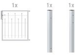 Zauneinzeltür ALBERTS "Madrid", silber (silberfarben), B:100cm H:80cm, Stahl, Tore, Zauneinzeltür, Breite: 100 cm, Höhe 80 und 100 cm, feuerverzinkt