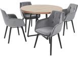 Essgruppe OTTO HOME, grau (eiche, grau), Sitzmöbel-Sets, Essgruppe, mit 4 Stühle