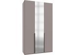 Kleiderschrank WIMEX "Mugano,in 5 Breiten,2 Höhen,2 Tiefen, viele Farben, Made in Germany", schwarz (saharagrau, griffe schwarz), B:135cm H:236cm T:58cm, Holzwerkstoff, Schränke, Kleiderschrank, mit langen Griffen aus Metall, mit oder ohne Spiegel