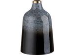 Dekovase GILDE "Laver, Höhe 25 cm", grau (grau, schwarz), H:25cm Ø:17cm, Metall, Vasen, Dekovase, dekorative Vase aus Metall, Dekoobjekt