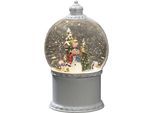 KONSTSMIDE LED Dekoobjekt "LED Kugellaterne, "Schneemann mit Baum", weiß, 1 warm weiße Diode", weiß, 1, Ø 12,5cm H: 21cm, 1 Stk., Leuchten, wählbare Energieversorgung zwischen USB oder Batteriebetrieb, 5h Timer, LED Dekoobjekt