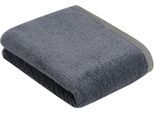 Badetuch BUGATTI "Prato", grau (flanell), B:67cm L:140cm, Walkfrottier, Obermaterial: 100% Baumwolle, Handtücher, Badetuch, Uni Farben, mit melierter Optik im Saum