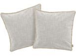 Dekokissen "Marusha", beige (creme, unifarben), B:50cm L:50cm, Polyester, LEGER HOME BY LENA GERCKE, Dekokissen_Sitzkissen_Kissenhüllen, Dekokissen, Leinenoptik, 50x50 Dekokissen, Fransen, modern, ohne Füllung, 1 Stück