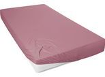 Spannbettlaken PRIMERA "Mako-Feinjersey Spannbetttuch", rot (rosenholz), B:90cm L:200cm, Mako-Jersey, Obermaterial: 100% Baumwolle, Bettlaken, Spannbettlaken, Geeignet für Standardmatratzen bis 22 cm, 100% Baumwolle