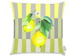 Dekokissen APELT "3802", bunt (grün, grau, gelb, bedruckt), B:49cm L:49cm, Obermaterial: 75% Polyester, 25% Baumwolle, Dekokissen_Sitzkissen_Kissenhüllen, Dekokissen