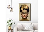 Wandbild REINDERS "Frida Paint Stripe", gold (farbe bild(er): gold), B:60cm H:90cm T:3cm, MDF, Bilder, Wandbild