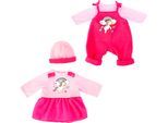 Puppenkleidung BAYER "Latzhose/Kleid 42-46", pink (pink, rosa), Puppenkleidung, Baby, Puppenkleidung