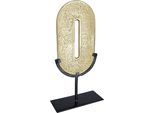 Wanddekoobjekt GILDE "Objekt Zero", gold (goldfarben), B:19cm H:39cm T:7,5cm, Aluminium, Wanddekoobjekte, Wanddekoobjekt