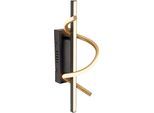 JUST LIGHT Wandleuchte "EMANDA", schwarz (schwarz, messing), 1, Ø 0cm H: 18,5cm, 1 Stk., Leuchten, LED, dimmbar, Switchmo, Wandleuchte