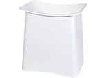 Badhocker WENKO "Wing", weiß, B:45cm H:48cm T:45cm, Hocker, Badhocker, mit herausnehmbarem Wäschesack