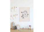 Bild KOMAR "Scribble Bunny", bunt (farbe bild(er): bunt), B:50cm H:70cm, Holz, Papier, Bilder, Bild, Wandbild zur Dekoration - ohne Rahmen