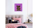 Leinwandbild QUEENCE "Bears V", rosa (farbe bild(er): rosa), B:60cm H:60cm, Holzrahmen, Leinwand, Bilder, Leinwandbild, Premium-Leinwandstoff, Handarbeit aus Deutschland
