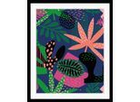 Bild QUEENCE "Joanna", schwarz (farbe rahmen: schwarz, farbe bild(er): schwarz, grün), B:30cm H:40cm, Acrylglas, Holz, Papier, Bilder, Bild, HD Premium Poster-Druck inkl. Holzrahmen