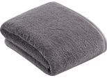 Badetuch VOSSEN "Vegan Life", grau (dunkelgrau), B:100cm L:150cm, Webfrottier, Obermaterial: 100% Baumwolle, Handtücher, Badetuch, 100% vegan