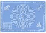 Backmatte MAXIMEX "Antihaft", blau, B:50cm L:70cm, Kunststoff, Papier, Silikon, Backunterlagen, Backmatte, Teigunterlage aus rutschfestem Silikon, mit Teigschaber und Rezeptheft