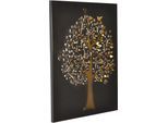 Wanddekoobjekt "Wandbild", schwarz, B:51cm H:64cm T:2cm, Metall, HOFMANN LIVING AND MORE, Wanddekoobjekte, Wanddekoobjekt, Bild aus Metall mit goldfarbenen Baum