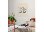 Leinwandbild KOMAR "Disney Lilo and Stitch Oh What Fun", blau (farbe bild(er): beige,blau), Disney, 1 Stk., Vlies, Bilder, Leinwandbild, 40 x 60 cm (Breite x Höhe) - Kinderzimmer, Dekoration
