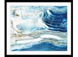 Bild QUEENCE "Sonja", blau (farbe rahmen: schwarz, farbe bild(er): blau), B:40cm H:30cm, Acrylglas, Holz, Papier, Bilder, Bild, HD Premium Poster-Druck inkl. Holzrahmen