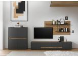 Wohnwand HOME AFFAIRE "City/Giron, moderne Anbauwand, Komplettset in vielen Farben verfügbar", grau (anthrazit), B:360cm H:180cm T:45cm, Holzwerkstoff, Kastenmöbel-Sets, Wohnwand, enthält ein Lowboard, ein Highboard & ein Wandboard