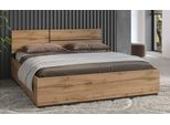 Bett OTTO HOME "Cross, moderner Bettrahmen", braun (wotan eiche, wotan eiche, schwarz, wotan eiche), B:184cm H:91cm L:205cm, Betten, Bett, Doppelbett in zwei Grössen, stabiles Bettgestell